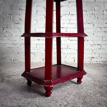 Load image into Gallery viewer, Vintage Mexican Red Lacquer Wood Etagere Shelving