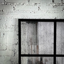 Load image into Gallery viewer, Industrial Antiqued Metal Windowpane Mirror Mirror