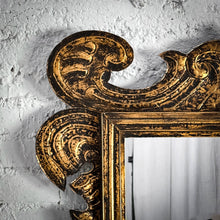 Load image into Gallery viewer, Baroque Distressed Gold Tin Frame Mirror