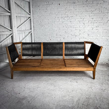 Load image into Gallery viewer, Contemporary Teak & All Weather Rattan Patio Sofa or Sectional