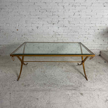 Load image into Gallery viewer, Gold Leaf Iron & Beveled Glass Table