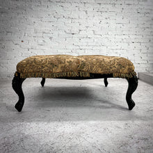 Load image into Gallery viewer, Large Rococo Style Damask Upholstered Ottoman