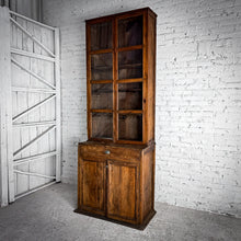 Load image into Gallery viewer, 2 Piece Early 19th Century Utilitarian Pine China Cabinet