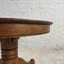Load image into Gallery viewer, Round Oak Claw Foot Pedestal Table