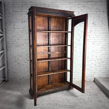 Load image into Gallery viewer, Colonial Style Dark Wood Display Cabinet