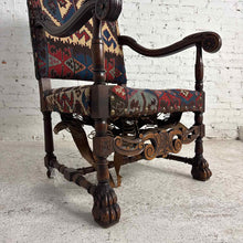 Load image into Gallery viewer, Spanish Baroque Revival Carved Wood Armchair