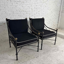 Load image into Gallery viewer, Pair of Directoire Style Iron Garden Chairs