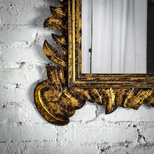 Load image into Gallery viewer, Baroque Distressed Gold Tin Frame Mirror