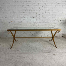 Load image into Gallery viewer, Gold Leaf Iron & Beveled Glass Table