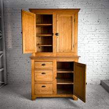 Load image into Gallery viewer, Early 20th C. Irish Pine Hutch Cabinet