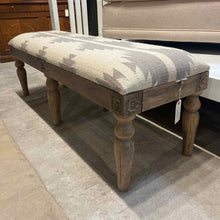 Load image into Gallery viewer, Southwestern Wool & Wood Bench