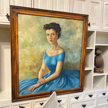 Load image into Gallery viewer, Mid-Century Portrait Woman in Blue Gown