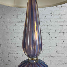 Load image into Gallery viewer, Murano Amethyst Ribbed Glass Lamp
