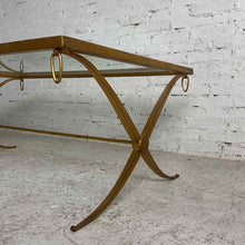 Load image into Gallery viewer, Gold Leaf Iron & Beveled Glass Table