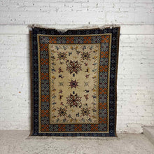 Load image into Gallery viewer, 1970's Mexican Temoaya Wool Rug with Geometric and Animal Motifs