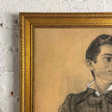 Load image into Gallery viewer, 1952 Academic Charcoal and Chalk Portrait Drawing