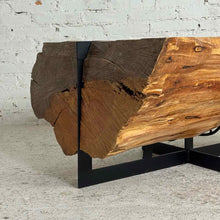 Load image into Gallery viewer, Live Edge Slab Pine Cocktail Table