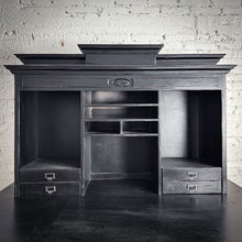 Load image into Gallery viewer, 2 Piece Modern Black Wood Workstation