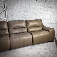 Load image into Gallery viewer, 3 Piece Zarkin Modern Taupe Leather Reclining Sectional Sofa