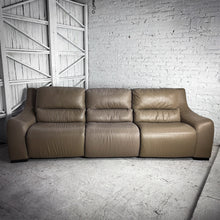 Load image into Gallery viewer, 3 Piece Zarkin Modern Taupe Leather Reclining Sectional Sofa