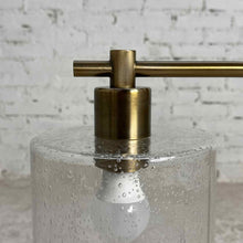 Load image into Gallery viewer, Pair of Brass Arch Lamps Seeded Glass