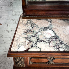 Load image into Gallery viewer, Neoclassical Revival Veneer Wood & Marble Mirrored Sideboard