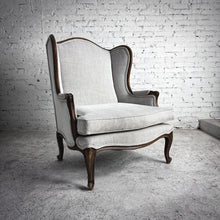 Load image into Gallery viewer, Louis XV Style Upholstered Wood Wingback Chair