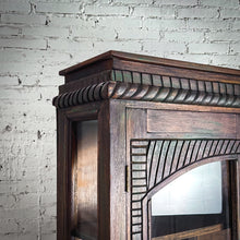 Load image into Gallery viewer, Colonial Style Dark Wood Display Cabinet