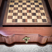 Load image into Gallery viewer, Chippendale Style Checkers Board Game Mahogany Game Table

