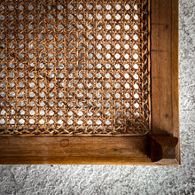 Load image into Gallery viewer, Mid 20th Century Small Asian Cane Carved Teak Bench