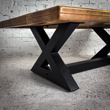 Load image into Gallery viewer, Rustic Natural Wood & Metal Cocktail Table