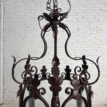 Load image into Gallery viewer, Large Spanish Revival Iron Lantern Light