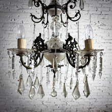 Load image into Gallery viewer, 19th C. Italian Style Bronze Crystal Chandelier