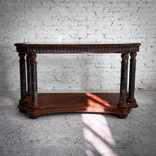 Load image into Gallery viewer, Mass Produced Victorian Revival Style Carved Oak & Marble Console Table