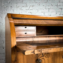 Load image into Gallery viewer, Antique Biedermeier Maple Veneer Roll Top Desk
