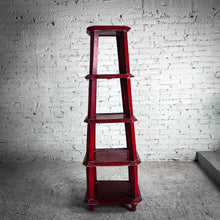 Load image into Gallery viewer, Vintage Mexican Red Lacquer Wood Etagere Shelving