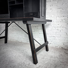 Load image into Gallery viewer, 2 Piece Modern Black Wood Workstation