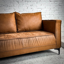 Load image into Gallery viewer, 3 Seat MCM Style Microsuede Caramel Sofa