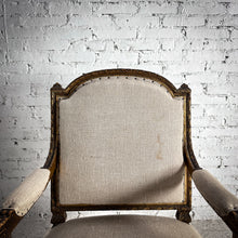 Load image into Gallery viewer, Louis XVI Linen Gilt Wood Armchair