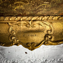 Load image into Gallery viewer, Late 19th C. E. Cole Landscape Realism Oil Canvas Painting