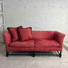 Load image into Gallery viewer, Spanish Baroque Revival-Style Ebonized Wood & Silk Sofa