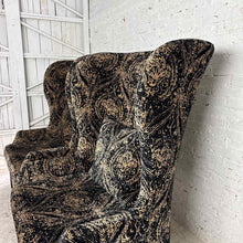 Load image into Gallery viewer, Pair of Oversized Damask Wingback Chairs