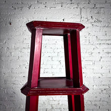Load image into Gallery viewer, Vintage Mexican Red Lacquer Wood Etagere Shelving