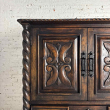 Load image into Gallery viewer, Spanish Colonial Carved Wood Linen Press