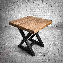 Load image into Gallery viewer, Rustic Contemporary Natural Wood & Metal Side Table