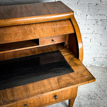 Load image into Gallery viewer, Antique Biedermeier Maple Veneer Roll Top Desk