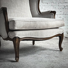 Load image into Gallery viewer, Louis XV Style Upholstered Wood Wingback Chair