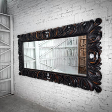 Load image into Gallery viewer, Baroque Hand Carved Dark Gold Cedar Full Length Mirror