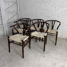 Load image into Gallery viewer, Set of 6 Wishbone Style Dining Chairs