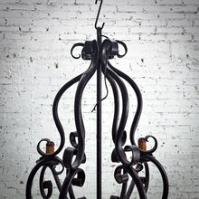 Load image into Gallery viewer, Spanish Colonial Patina Wrought Iron Chandelier